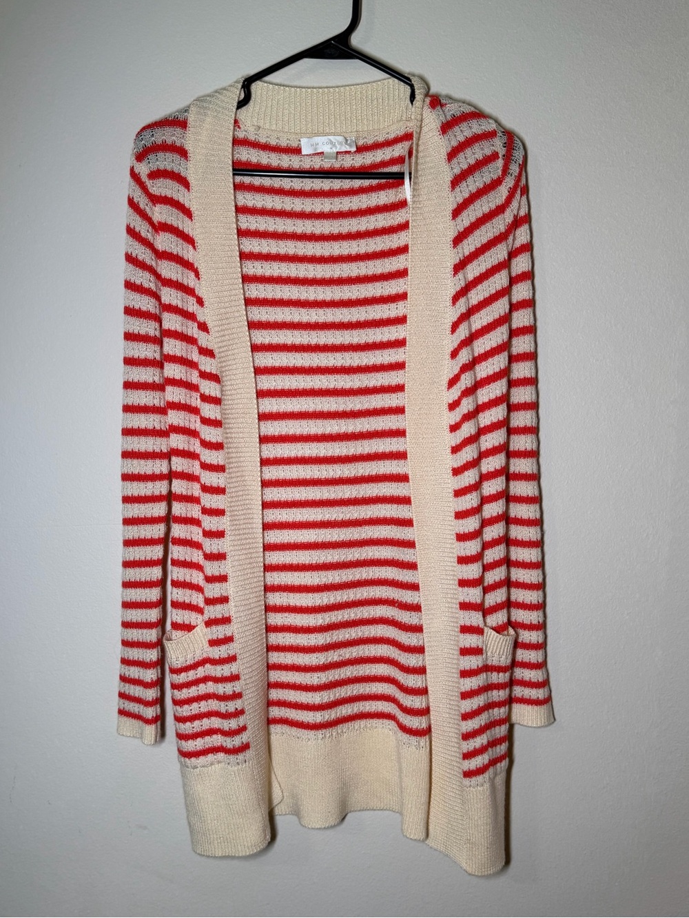 miss me mm couture Red & Cream Striped Open-Front Cardigan